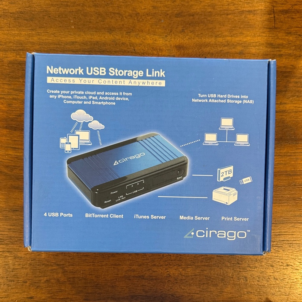 Network USB Storage Link (Model# NUS1000) — Cirago